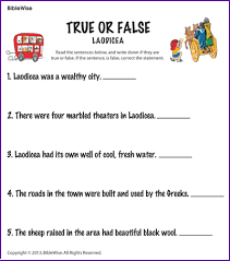 We, too, had slightly hiccup with 100 true or false trivia questions, which we threw out. True Or False Laodicea Holy Land Tours Kids Korner Biblewise