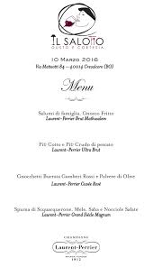 Menu Cena Degustazione Laurent Perrier Laurentperrier Champagne Champagnelaurentperrier Foodporn Foodorgasm Ilsalottoristorante Crevalcor Ristorante Menu