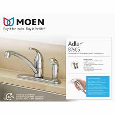 If you have more holes in the sink than you would like to use, you can always use a sink hole cover (moen part. Moen Adler Single Handle Lever Kitchen Faucet With Deck Plate Spray Chrome Duncan Lumber Inc
