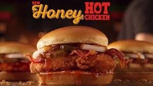 3 pieces of chicken, 2 sides, biscuit, medium drink. Honeyed Fried Chicken Sandwiches Honey Hot Chicken Sandwich