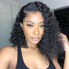 Shop more popular kn hair curly hair 8a deep curly 4x4 lace closure with 3 bundles virgin brazilian human remy hair weave Bob Lace Front Wigs Deep Wave Hair Short Bob Wigs Asteriahair