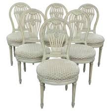 Farmhouse dining room chairs, french distressed bedroom chairs with round back, elegant tufted kitchen chairs, set of 2, beige. French Dining Room Chairs 1 245 For Sale At 1stdibs