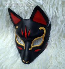 leather mask made to order wedge kitsune mask masquerade japanese fox mask costume mardi gras halloween burning man splicer japanese fox mask kitsune mask fox mask