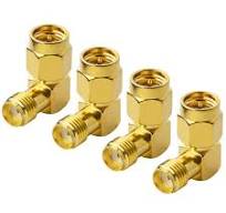 onelinkmore SMA Male to Female Right Angle 90-Degree Adapter Gold Plated  Contacts Pack of 4……