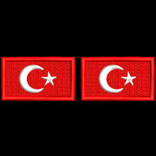 Willkommen im türkei flaggen shop von flaggenplatz. 2x Turkei Flagge Fahne Mit Klett Aufnaher Patch Gestickt Je 4x2 5cm Ebay