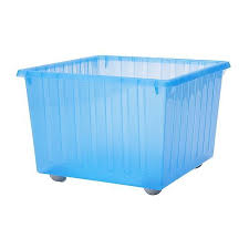 Vessla Storage Crate With Casters Blue 15 X15 Ikea Crate Storage Childrens Storage Furniture Ikea