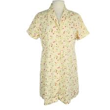 Eddie Bauer Womens Petite L Shirt Dress Fitted Linen Floral Short Sleeve Yellow Fashion Clothing Sho Shirt Dress Pattern Petite Maxi Dress Linen Shirt Dress