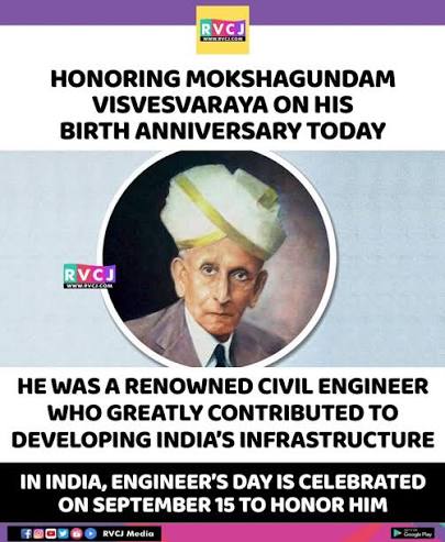 Remembering M. Visvesvaraya On His Birthday 🙏🏻🙏🏻 #rvcjinsta