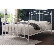 Metal bed frame full size with vintage headboard and footboard platform base wrought iron bed frame (full,black sand line) 3.3 out of 5 stars. Stella White Queen Cast And Wrought Iron Bed
