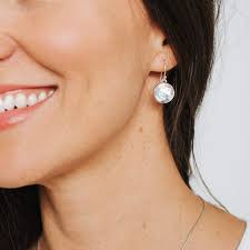 Bright blue studs, cute gift for sister. Roman Glass Small Round Earrings In Sterling