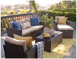 Outdoor Seating Cascaden Dark Brown Wicker 5 Piece Outdoor Patio Set With Storage Patio Furnishings Outdoor Furniture Sets Outdoor Patio Set