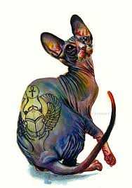 You can have a tattoo of a cat, but a new trend is emerging concerning hairless felines. Tattooed Sphynx Cat By Umantsiva On Deviantart