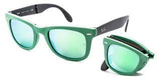 Crystal clear, with an extra wide field of vision. Ray Ban Rb4105 Wayfarer Folding Flash Lenses 6021 19 Sunglasses Green Visiondirect Australia