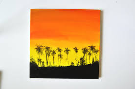 Palm tree sunset landscape painting Palm Tree Sunset Painting Easy Acrylic Relaxing Colorfun Art 35 Acrylics