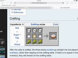 Minecraft Cake Ingredients Have Kids Do Minute To Win It Games With These Themes Milk Sugar Eggs Whe Crafting Recipes Minecraft Cake Birthday Party Crafts
