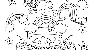 Rainbow unicorn cake coloring pages. Printable Unicorn Cupcake Coloring Pages Crazypurplemama