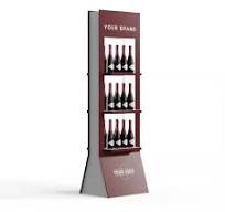 Custom Brand Xo Floor Wine Display Racks Bar Popular Whiskey Champagne  Bottle Showcase Cabinet for Store Display Stands