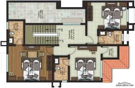 تصاميم ومساقط فيلا مودرن 4 غرف نوم Arab Arch House Floor Plans Terrace