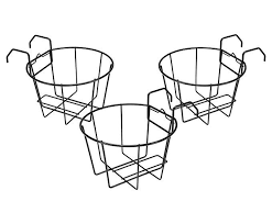 amazon com esylife over the rail metal fence planters assemble flower pot hangers set of 3 garden plant holders holder wire hanging baskets with coco liner