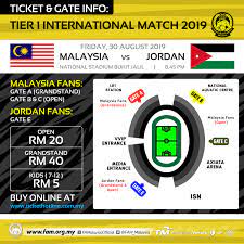 Find the latest malaysia vs jordan odds with smartbets. Harga Tiket Malaysia Vs Jordan Friendly Match 30 8 2019 My Info Sukan