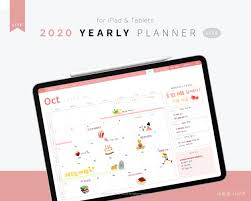 2020 Dated Yearly Digital Planner Ipad Planner Tablet Etsy In 2020 Digital Planner Ipad Organizer Digital Journal