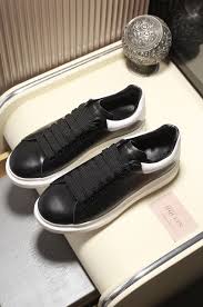 Black And White Alexander Mcqueen Sneakers Alexander Mcqueen Black And White Leather Reflective Oversized Sneaker White Leather Cheap Sneakers Womens Sneakers