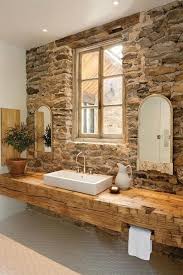 The bathroom has to be designed carefully. 40 Rustic Bathroom Designs Decoholic Rustic Bathrooms Rustic Bathroom Designs Natural Stone Bathroom