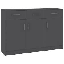 Sideboard grau weiß sideboard weiss grau 180x93cm schneeeiche anrichte kommode landhausstil gaston 6 ebay, sideboard in weiß und grau online bestellen, sideboard xpress esche grau weiss. Vidaxl Sideboard Grau 110 34 75 Cm Spanplatte Gitoparts