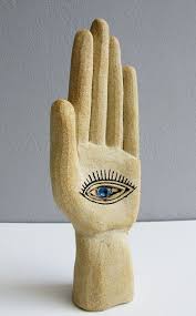 Ceramic Hand Sculpture With Eye Hand Sculpture Decor Interior Design Interior Decorating Dining Room