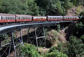 Train On Railway Bridge Kuranda Scenic Railway Crossing A Bridge In Barron Gorg Ad Kuranda Scenic Crossing Train Ra Railway Bridges National Parks