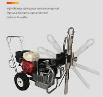 Gasoline powered hydraulic airless paint sprayer machine