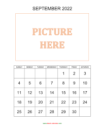 Free Download Printable September 2022 Calendar Pictures Can Be Placed At The Top