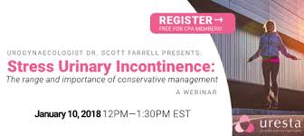 Stress incontinence is the inability to control your urge to urinate. Free Webinar Stress Urinary Incontinence Dr Scott Farrell Canadian Physiotherapy Association