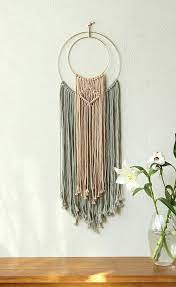 Bring abstract style to your wall space! Gray And Pink Wall Art Macrame Wall Hanging Gold Ring Wall Https Etsy Me 2iatbg5 Modern Dream Catcher Macrame Wall Hanging Macrame Wall Art