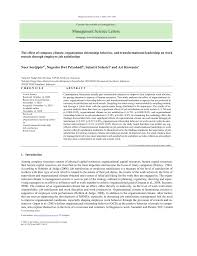 Cover letter adalah dokumen penting yang wajib dibawa fresh graduate. Pdf The Effect Of Company Climate Organization Citizenship Behavior And Transformational Leadership On Work Morale Through Employee Job Satisfaction