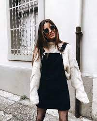 51 Beautiful Winter Outfits Ideas With Sweaters Lovellywedding Denim Overall Dress Outfit Inspiration Women Fashion Outfits