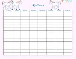 printable chore charts for kids lovetoknow