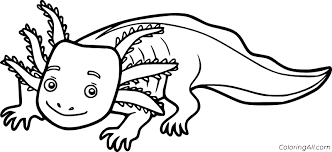 Flamingo with a bow on the neck. Cartoon Axolotl Coloring Page Coloringall