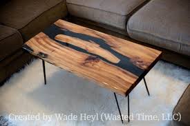 This Table Is Made With Black Resin And Sinker Cypress The Legs Are Easily Changed Out For A Pair Of The Clients Choosing I Coffee Table Table Resin Furniture