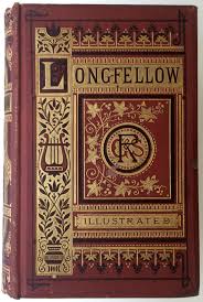 Antique Poetical Works Of Longfellow By Routledge C1873 Gilt Decorative Binding Vintage Books Antiquarian Book Collection