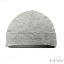 Wholesale Grey Soft Touch 100 Cotton Baby Beanie Hat Nb 3 Months