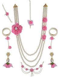 Perfect gift for a baby shower. Buy Flower Jewellery For Baby Shower Styled With Beads Artificial Flower Jewellery Online Anuradha Art Jewellery