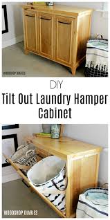 This rolling laundry basket dresser is a great way to organize the laundry room and save yourself a bit of time when doing laundry. Diy Tilt Out Laundry Hamper Cabinet Free Building Plans And Video