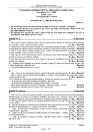 Limba şi literatura română, şcoala alolingvă (teste pentru exersare, liceu 2021). Evaluare Nationala 2020 Vezi Baremele Setului 6 De Teste De Antrenament Edu Pentru Clasa A 8 A La Limba Romana Si La Matematica Publicate De Minister Pe 22 Mai 2020 Jitaruionelblog Pregatire