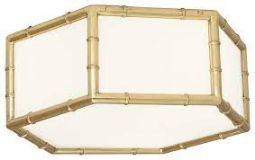 Now £148.50£123.75 was £198.00£165.00 | save: Jonathan Adler Meurice Hexagon Bamboo Flushmount Asian Flush Mount Ceiling Lighting By Matthew Izzo