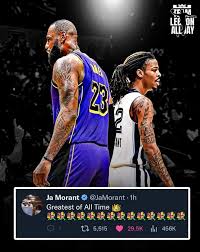 After the game Ja post the king greatest off all time 😎👑👑