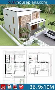 Contemporary Duplex House Plans Unique House Plans 9x10m With 5beds In 2020 Family House Plans Duplex House Plans Bedroom House Plans
