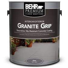 Behr Premium 1 Gal Gray Granite Grip Decorative Flat Interior Exterior Concrete Floor Coating 65001 The Home Depot Painting Concrete Concrete Floor Coatings Exterior Concrete Paint