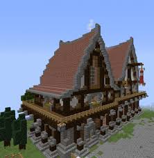Stained clay, and some gold blocks. Medieval Island Village Tavern Blueprints For Minecraft Houses Castles Towers And More Grabcraft
