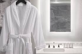 Vtg vanity fair robe size large velour nightgown housecoat half zip floral trim. Buy Luxury Hotel Bedding From Marriott Hotels Terry Velour Robe